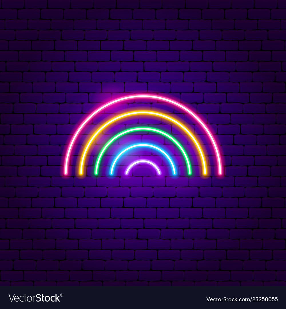 Rainbow Neon Sign Royalty Free Vector Image Vectorstock