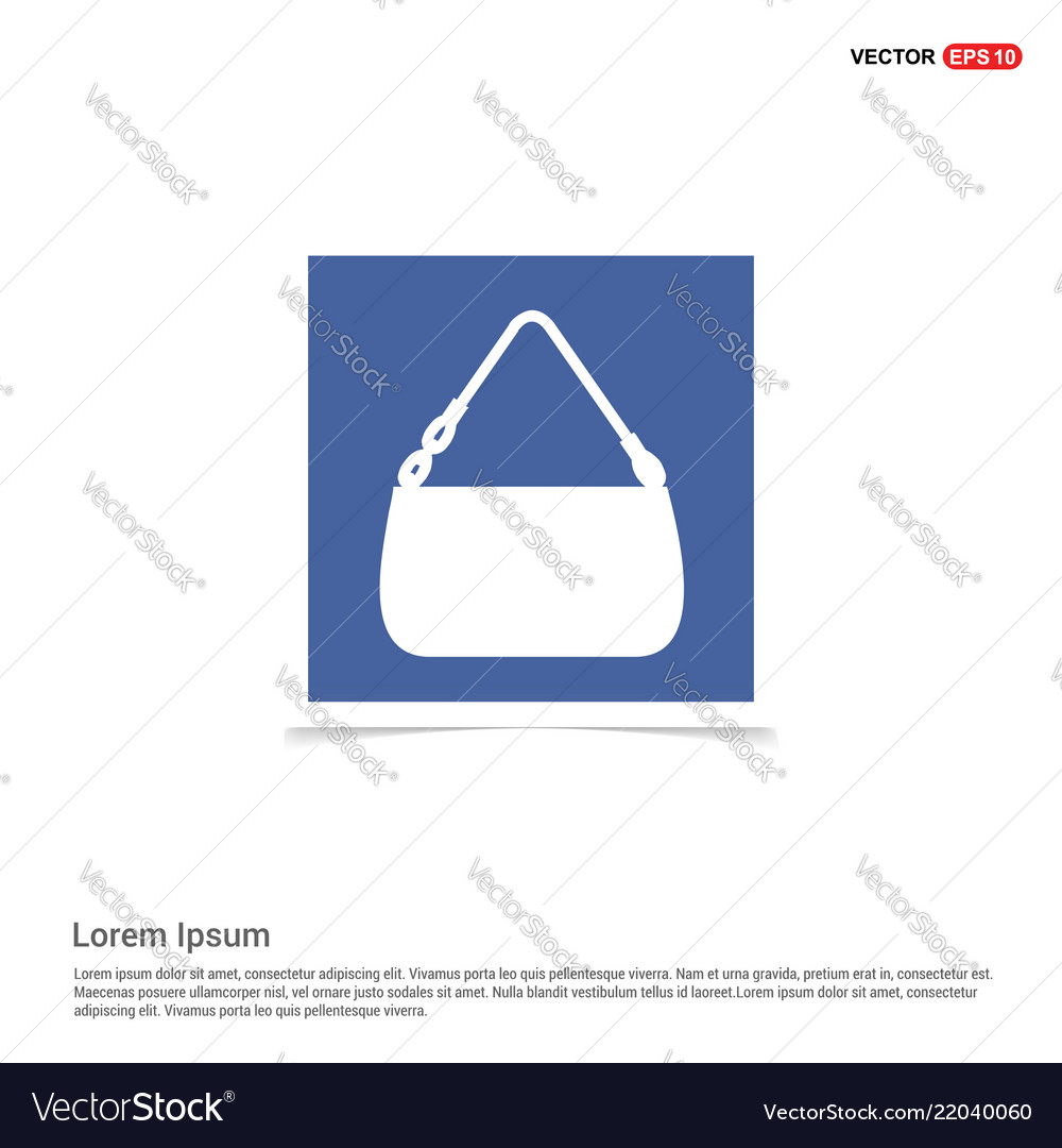 Add Bag Or Purse Icon Blue Photo Frame Vector Image