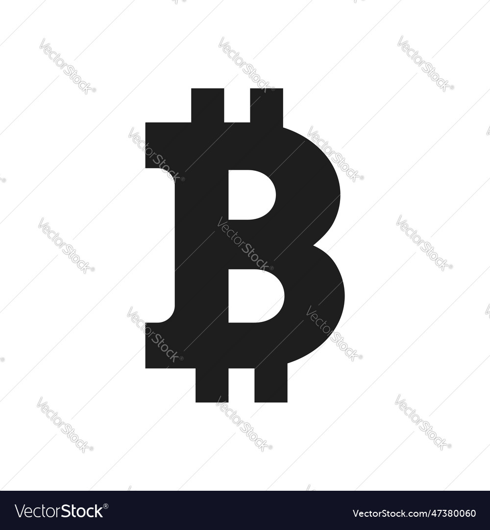 Bitcoin letter b symbol isolated Royalty Free Vector Image