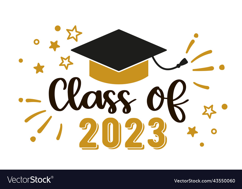 Class of 2023 graduation congratulations Vector Image