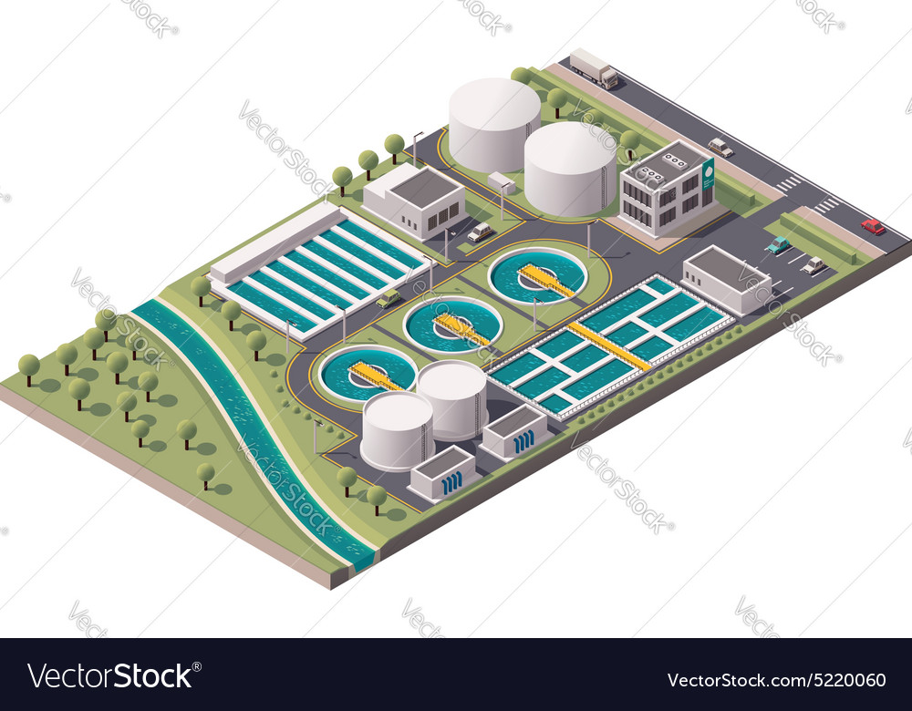 Water Treatment Plant Vector