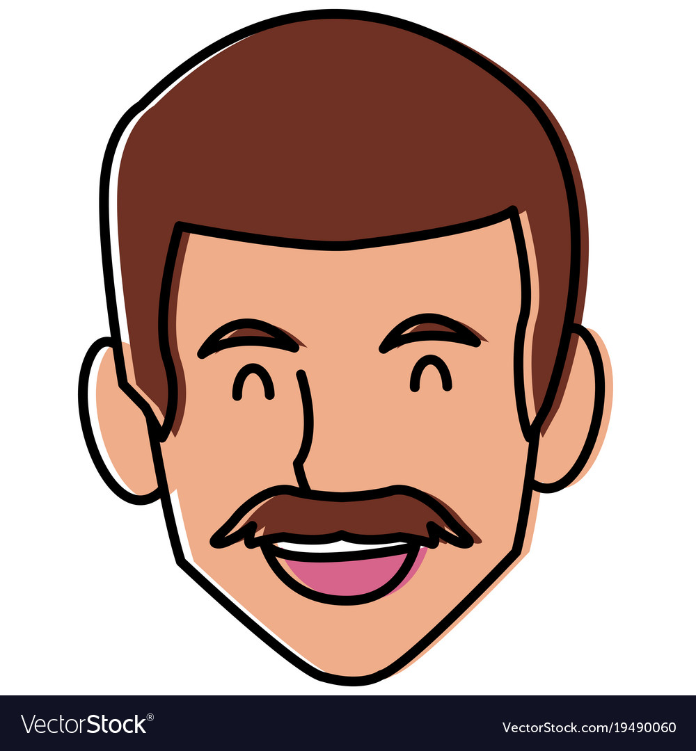 Smiling mans face Royalty Free Vector Image - VectorStock