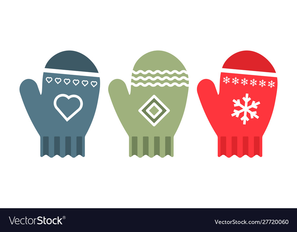 Red mittens flat design for business financial Vector Image