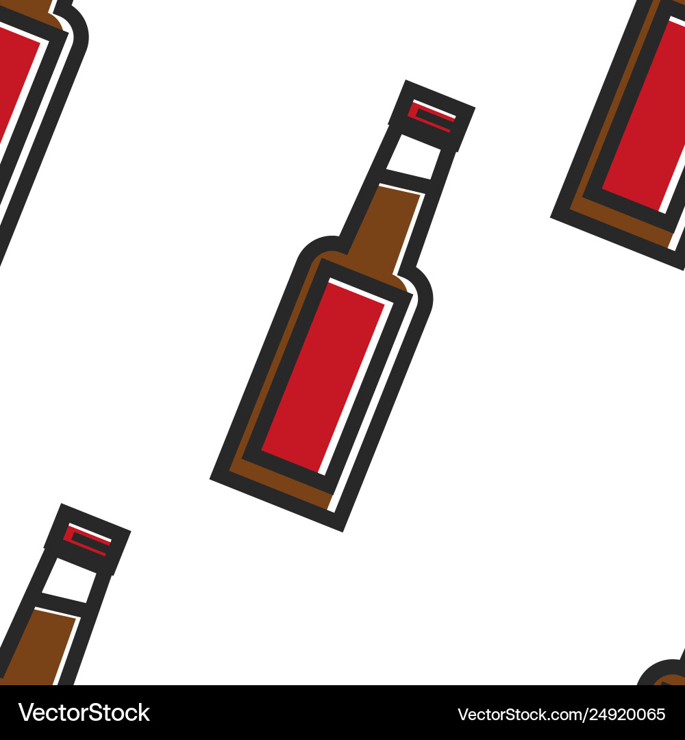 Beer bottle seamless pattern english alcohol drink