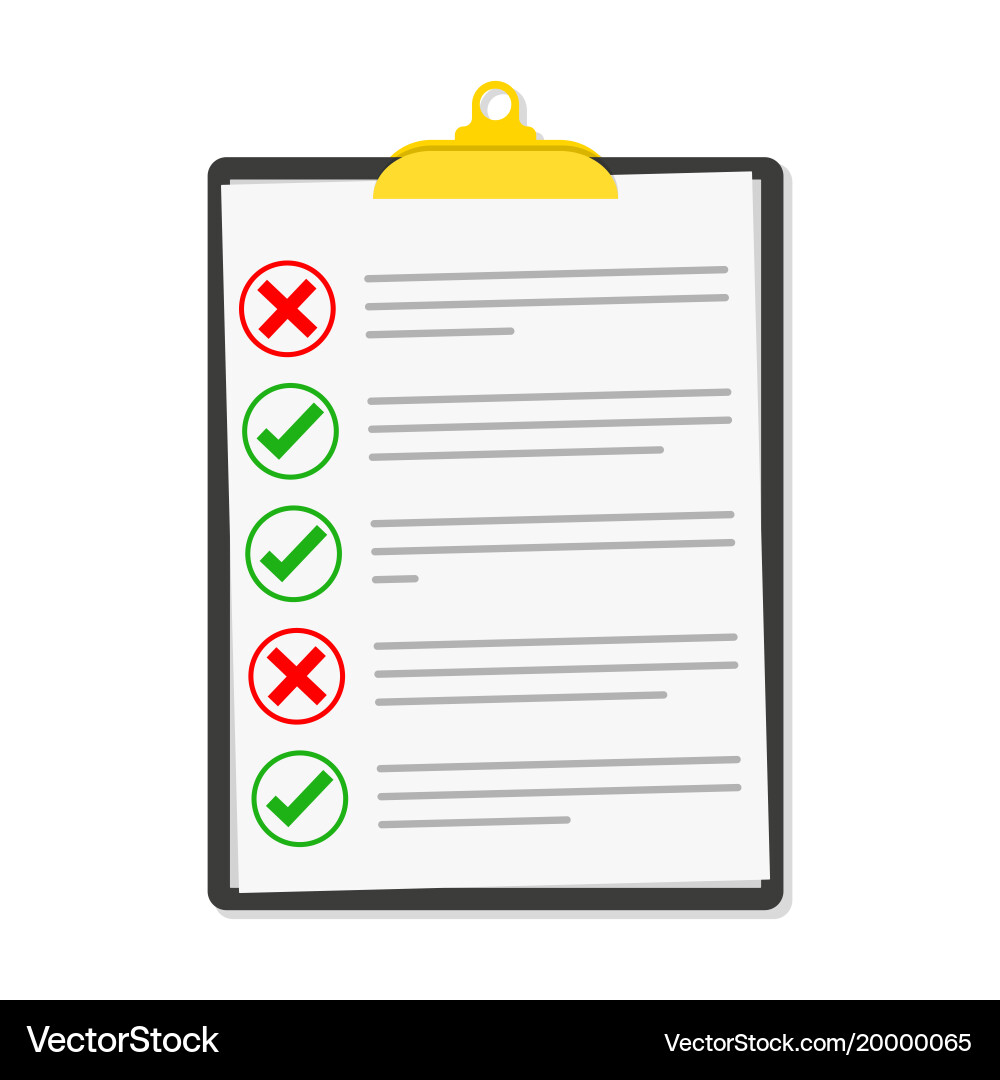 Checklist isolated Royalty Free Vector Image - VectorStock