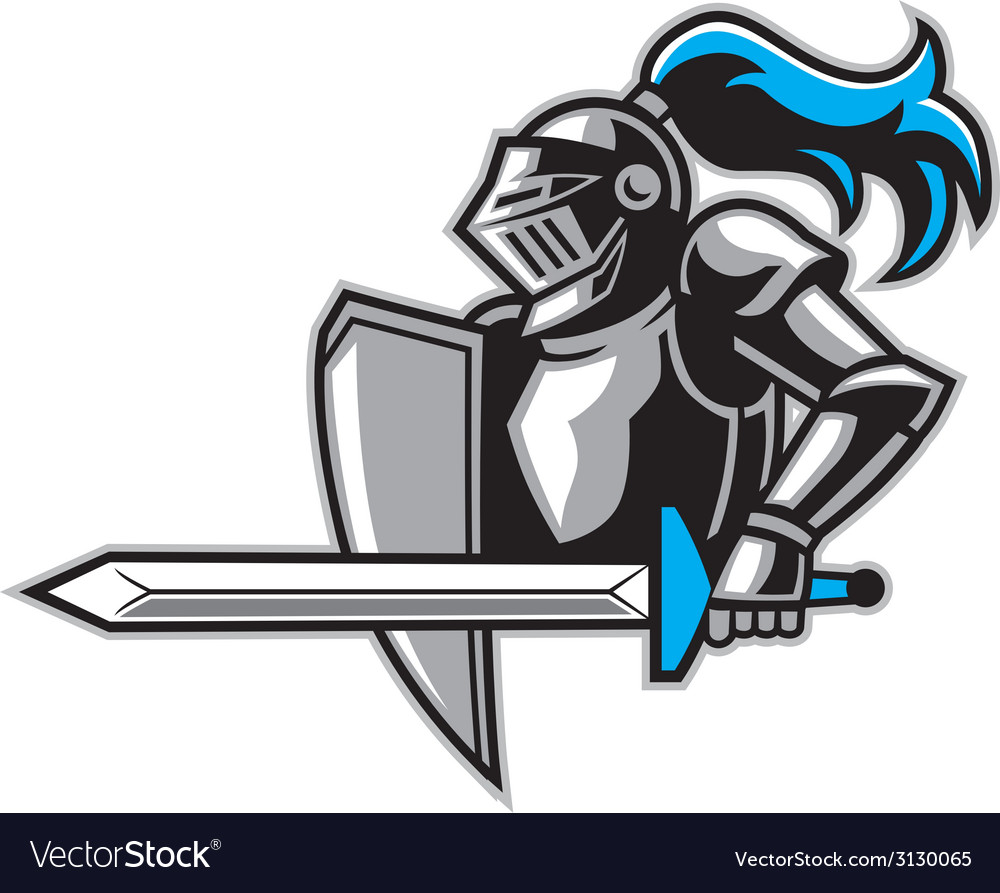 Knight with a big sword Royalty Free Vector Image