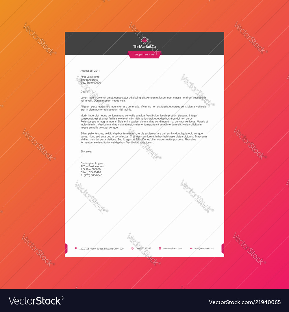 professional letterhead design template royalty free vector