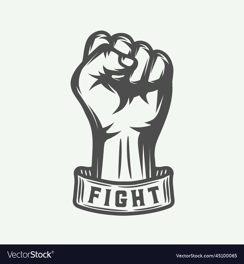 Retro fist in vintage style with typography Vector Image