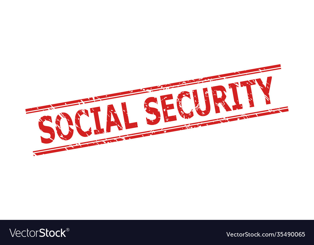 Social security stamp seal with rubber texture Vector Image