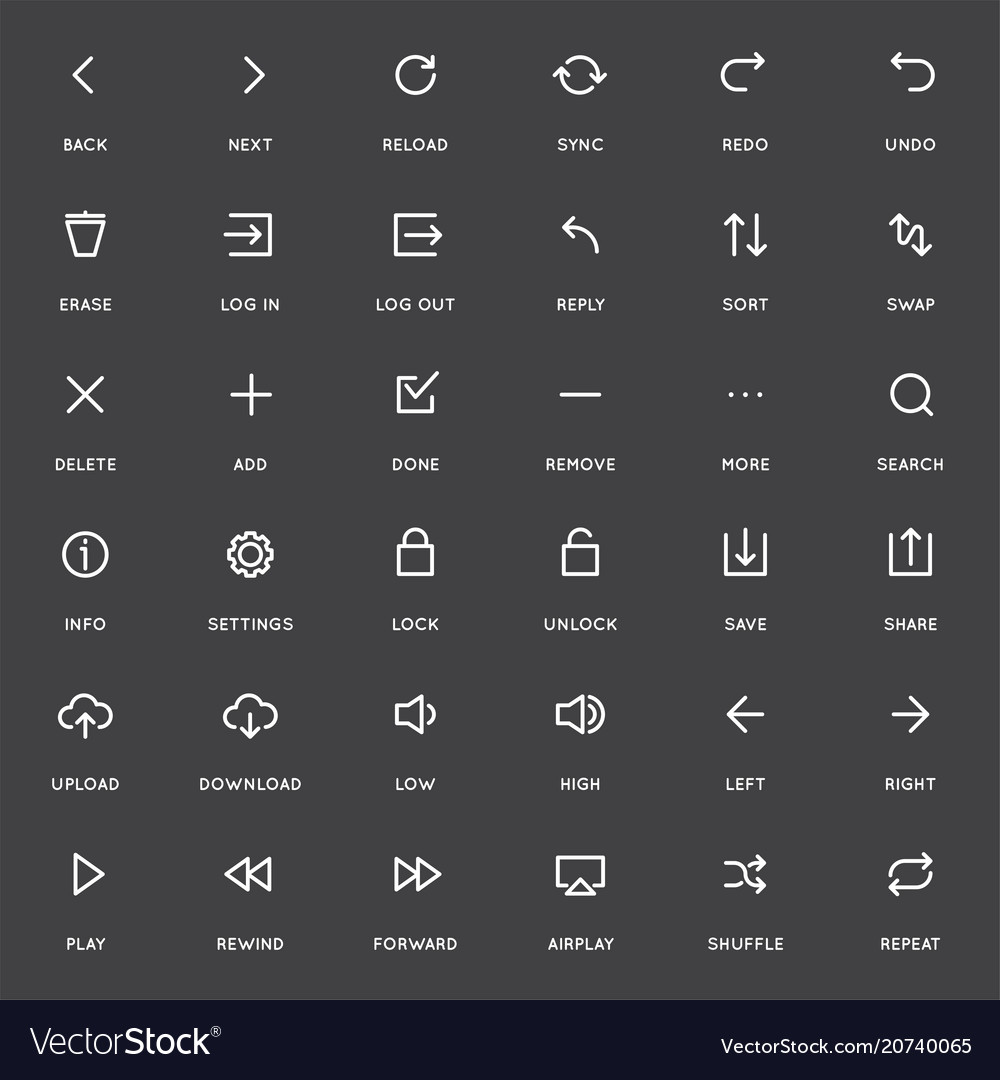 System user interface ui icon set high quality Vector Image