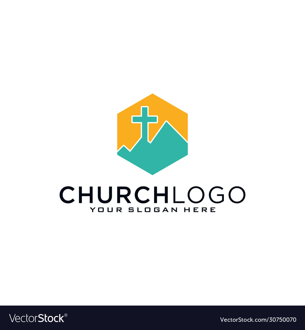 Church logo christian symbols cross jesus Vector Image