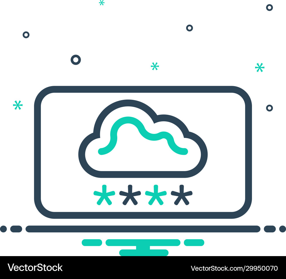 Cloud computing login Royalty Free Vector Image