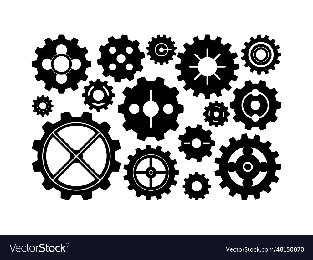 Cogwheel gear engineering mechanical machine Vector Image