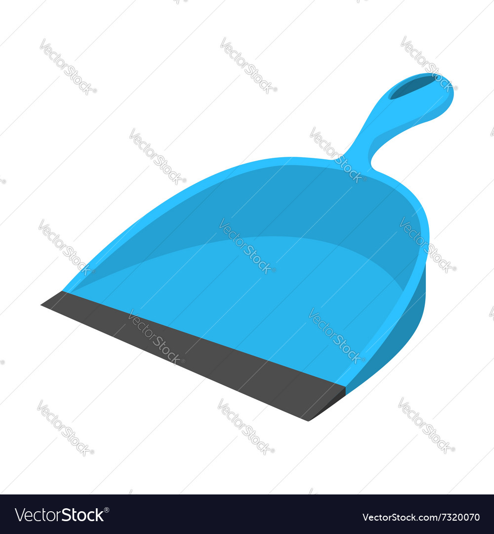 Dustpan blue cartoon icon Royalty Free Vector Image