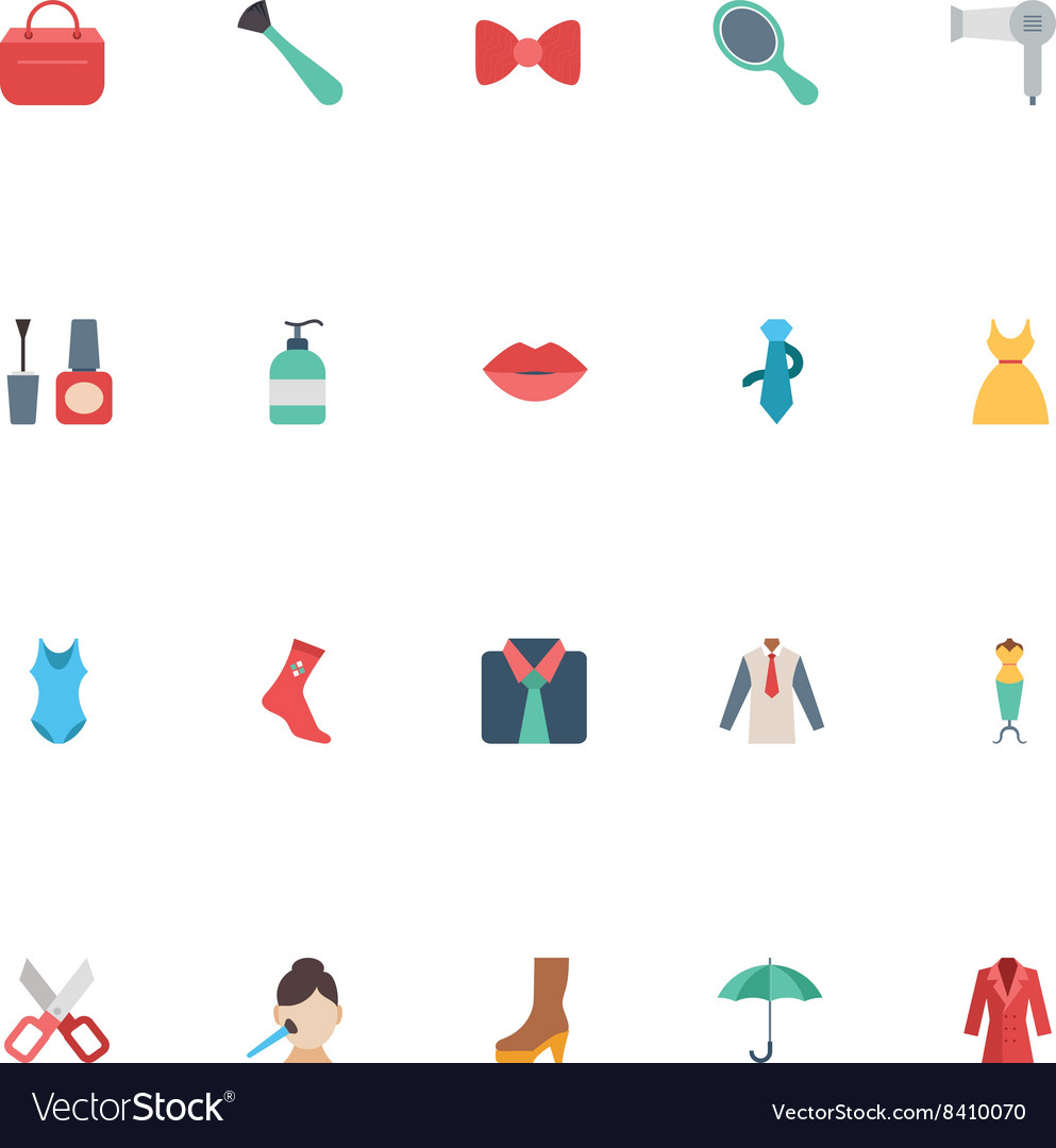 Fashion Flat Icons 2 Royalty Free Vector Image