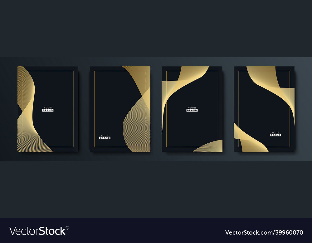 Gold black abstract line background Royalty Free Vector