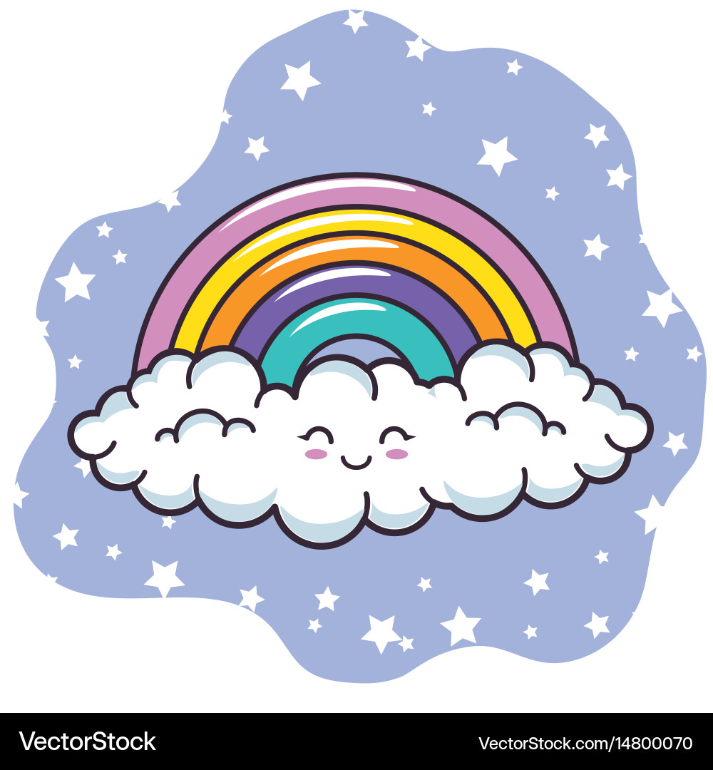 Rainbow and cloud design Royalty Free Vector Image