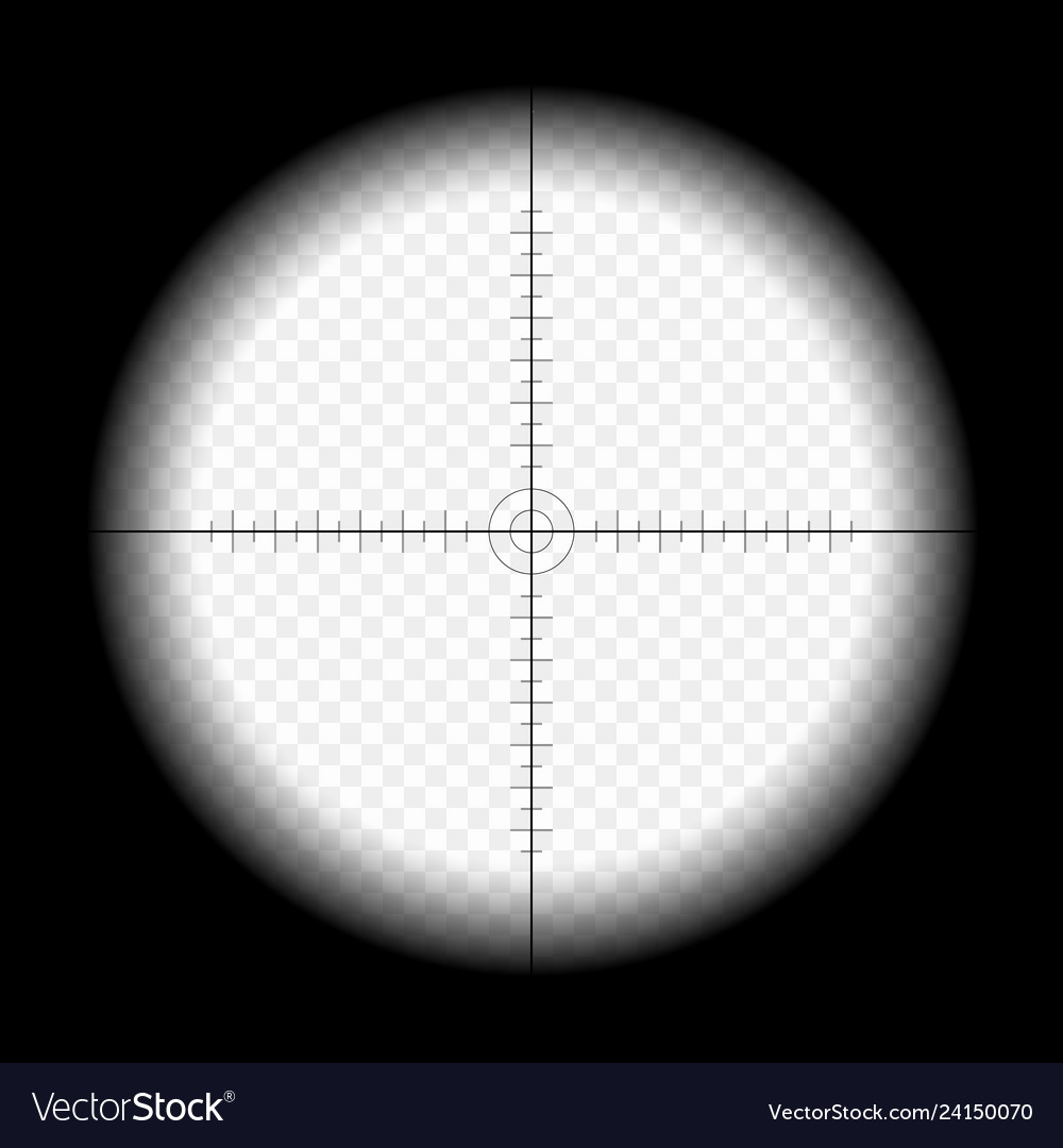 Sniper scope template with measurement marks Vector Image