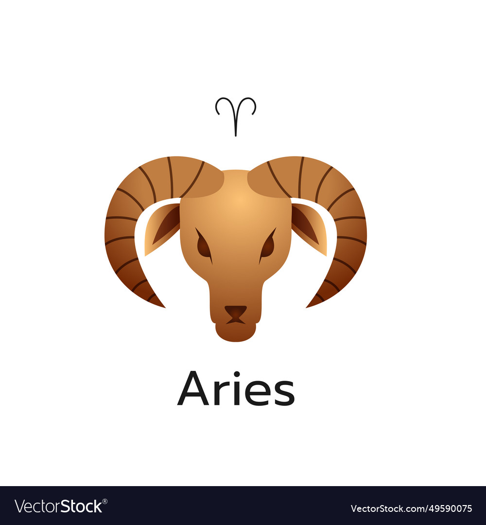 Aries zodiac sign logo icon isolated horoscope Vector Image