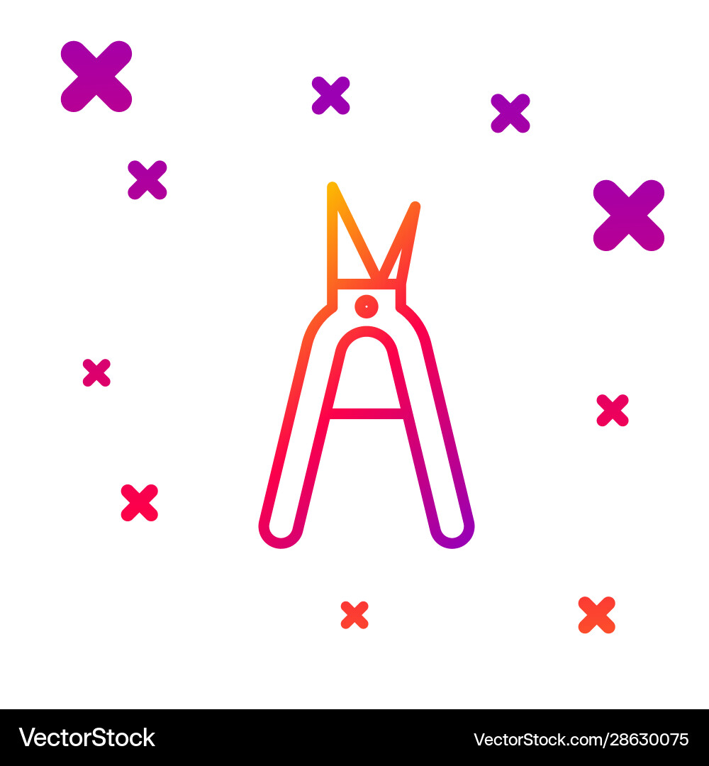 Color line gardening handmade scissors Royalty Free Vector