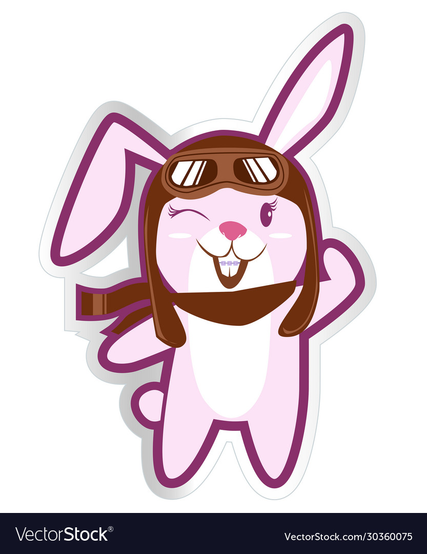 Rabbit cartoon mascot Royalty Free Vector Image