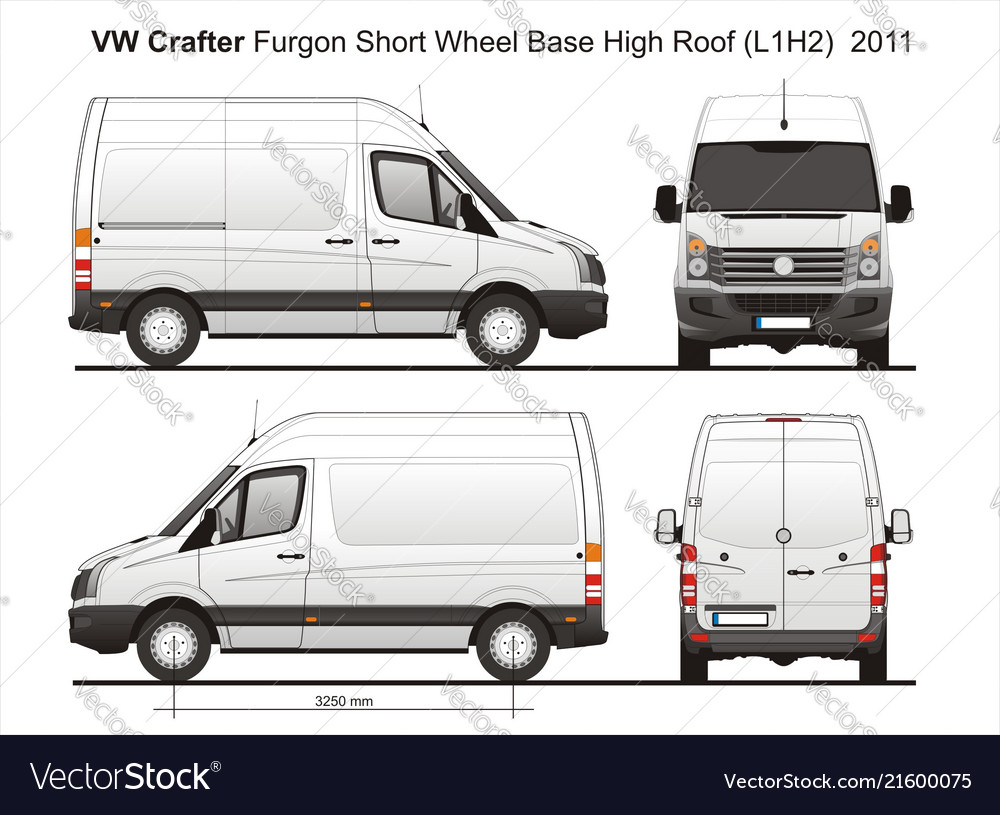 Volkswagen Crafter Delivery Van L1h2 2017 Vector Image
