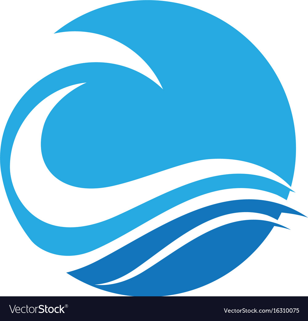 Water wave symbol and icon logo template Vector Image