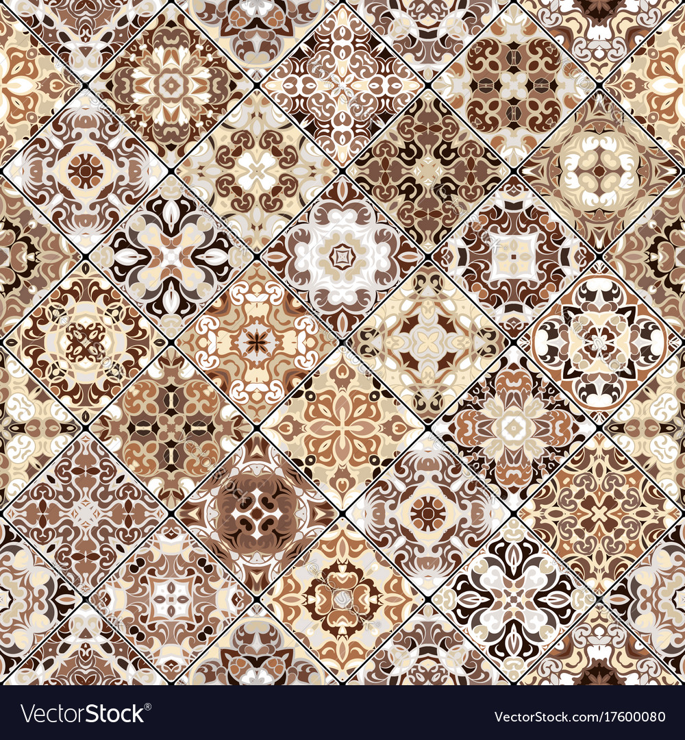 Abstract patterns in the mosaic set Royalty Free Vector