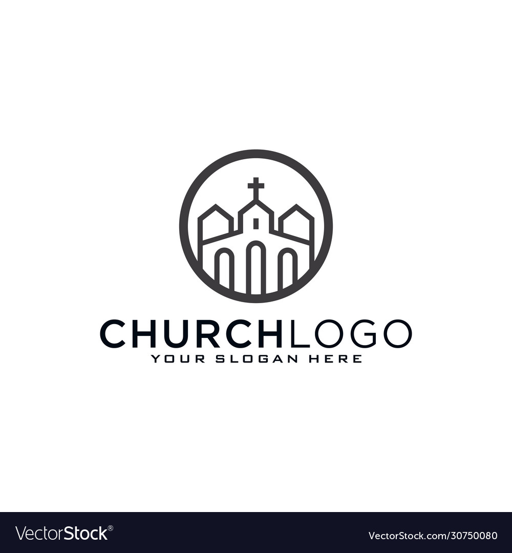 Church logo christian symbols cross jesus Vector Image