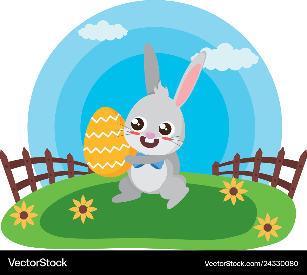 Happy easter rabbit Royalty Free Vector Image - VectorStock