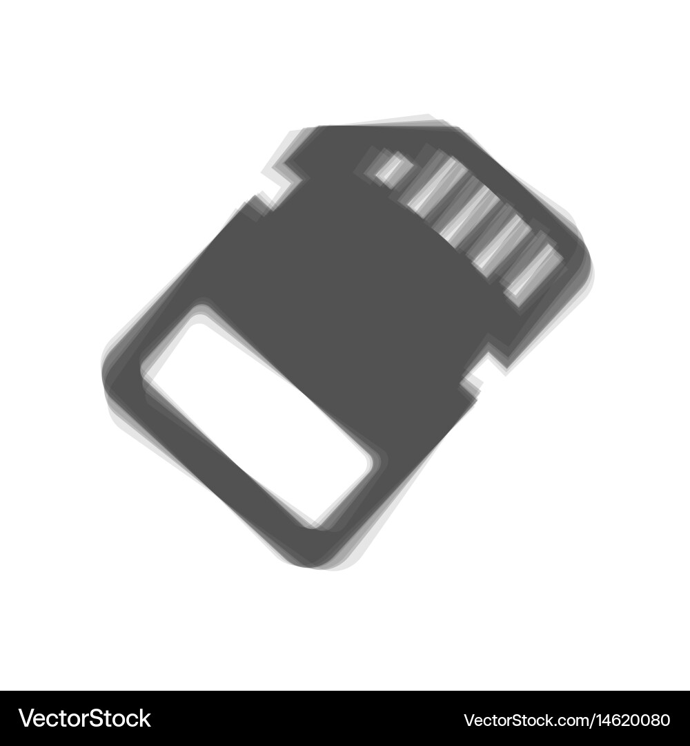 Memory card sign gray icon shaked Royalty Free Vector Image