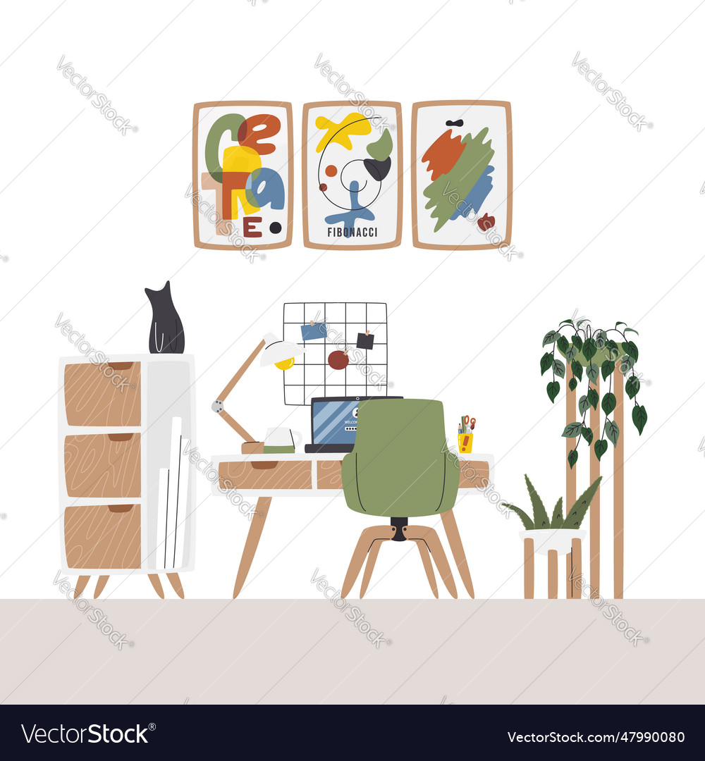 Modern Creative Work Zone For Graphic Designer Vector Image