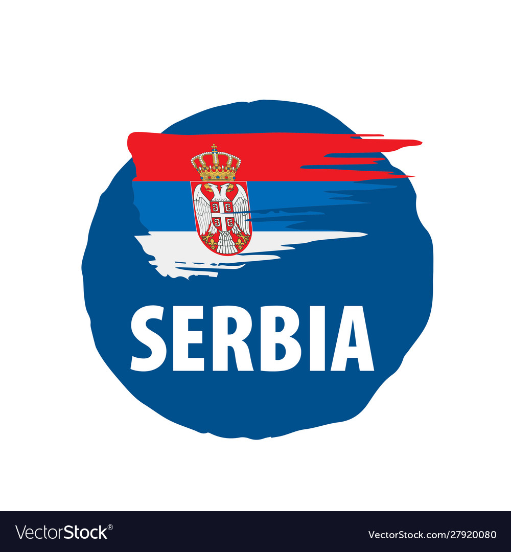 Serbia flag on a white Royalty Free Vector Image