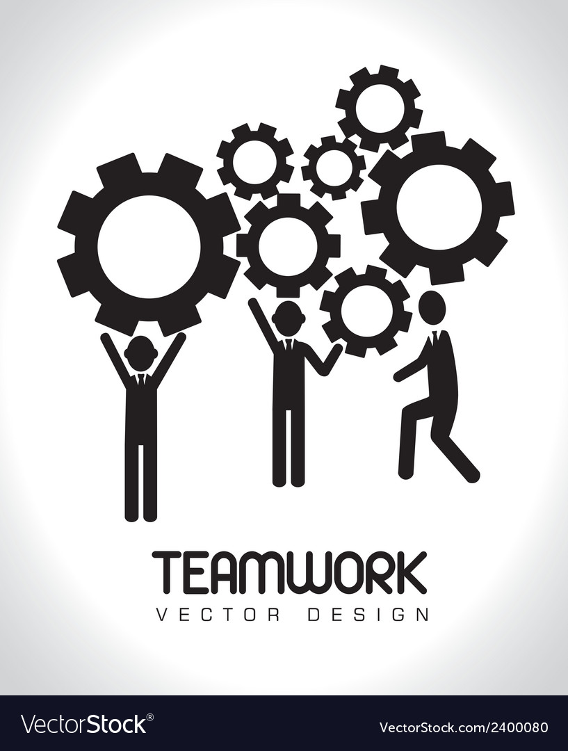 Teamwork design over gray background Royalty Free Vector