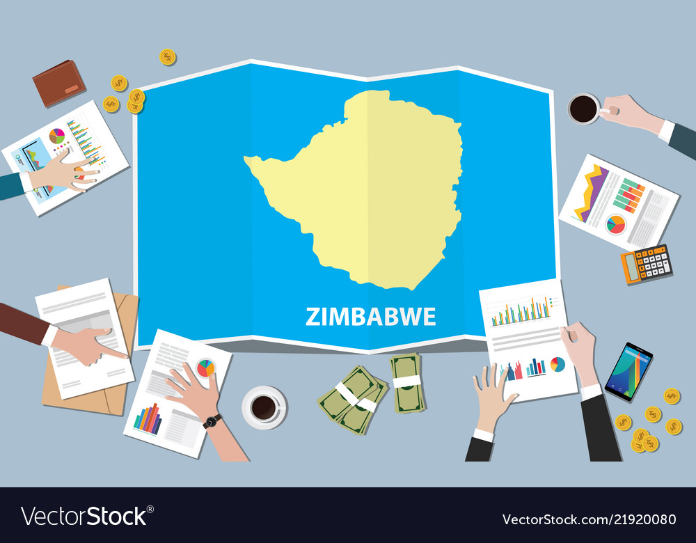 Zimbabwe africa economy country growth nation Vector Image
