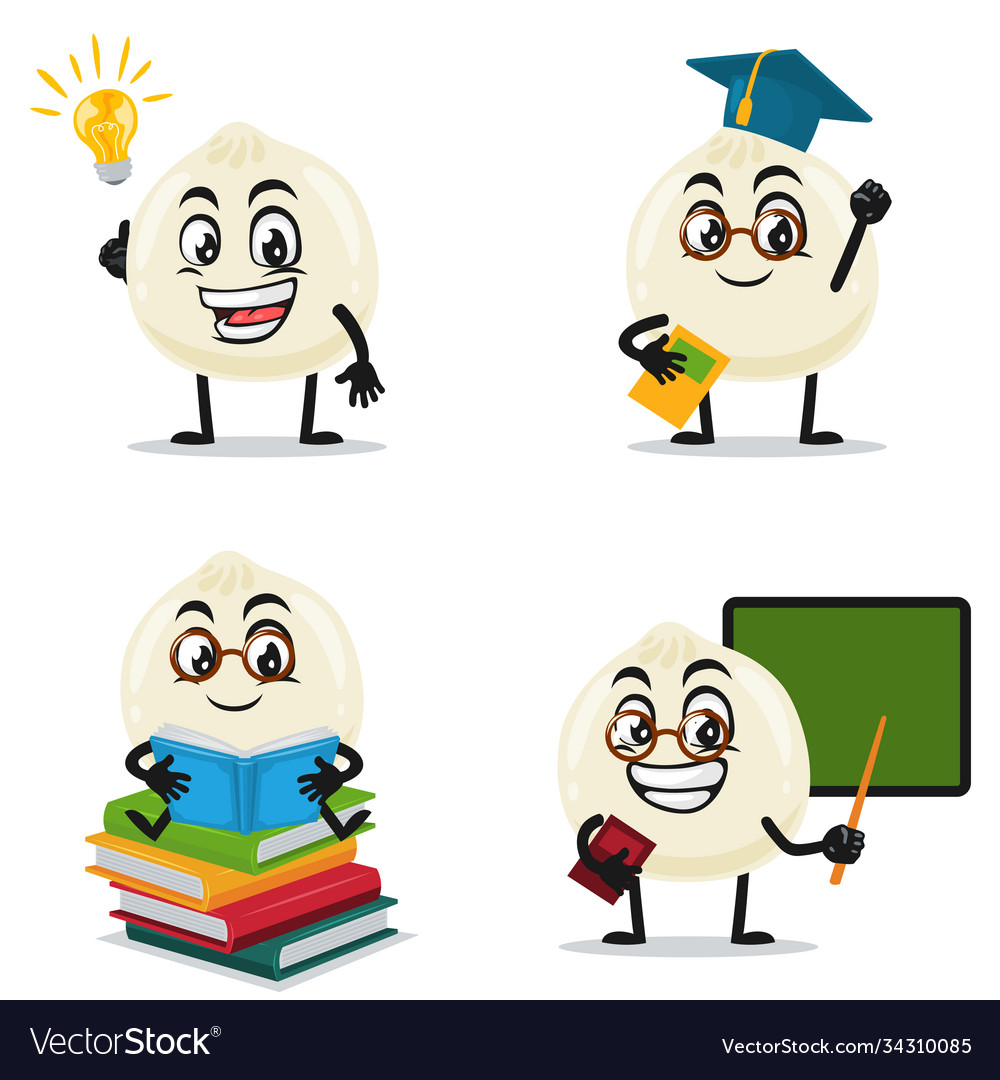 Dimsum mascot or character Royalty Free Vector Image