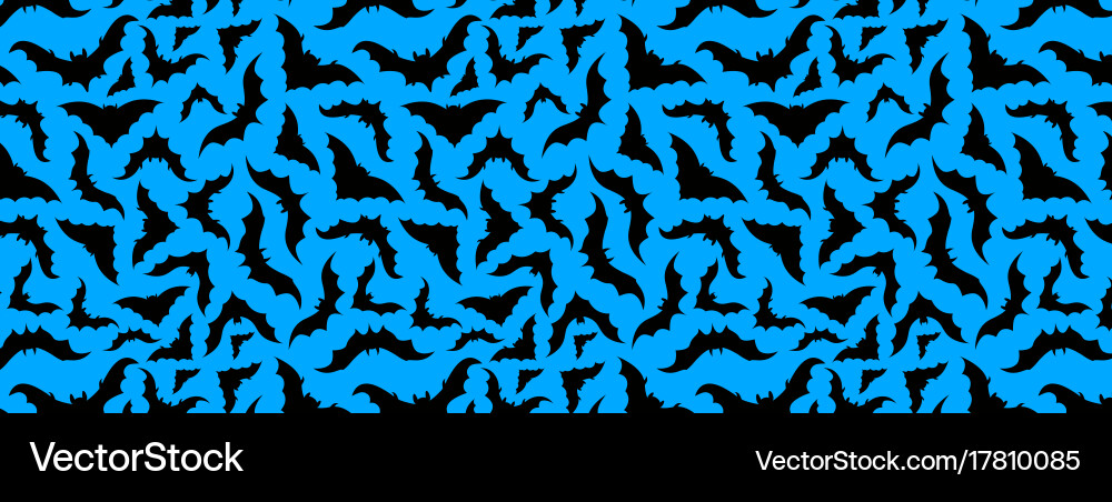 Halloween pattern with black bats Royalty Free Vector Image