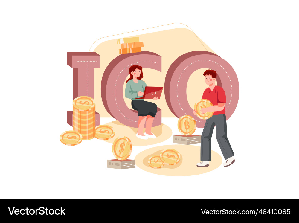 Ico blockchain Royalty Free Vector Image - VectorStock