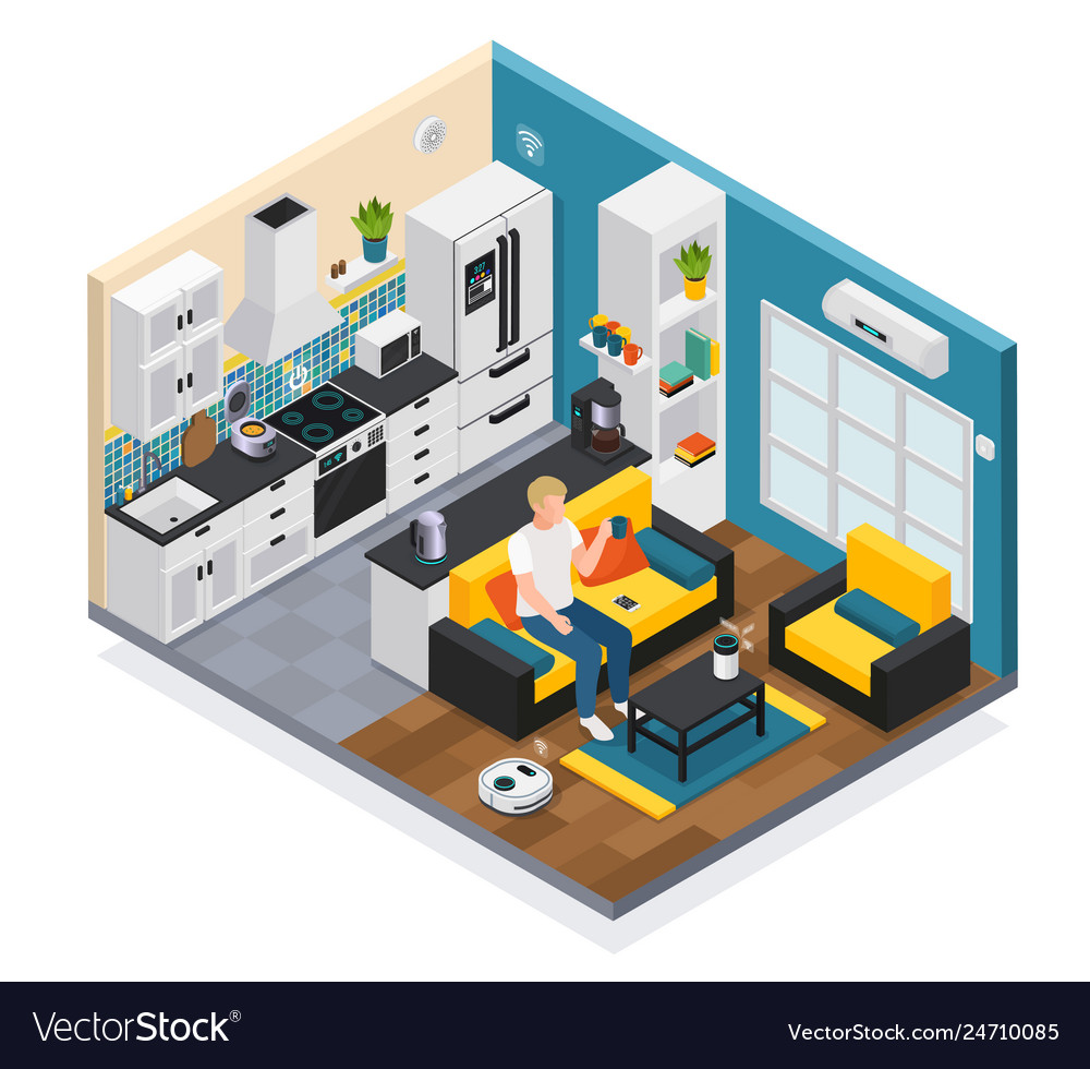 Iot isometric composition Royalty Free Vector Image