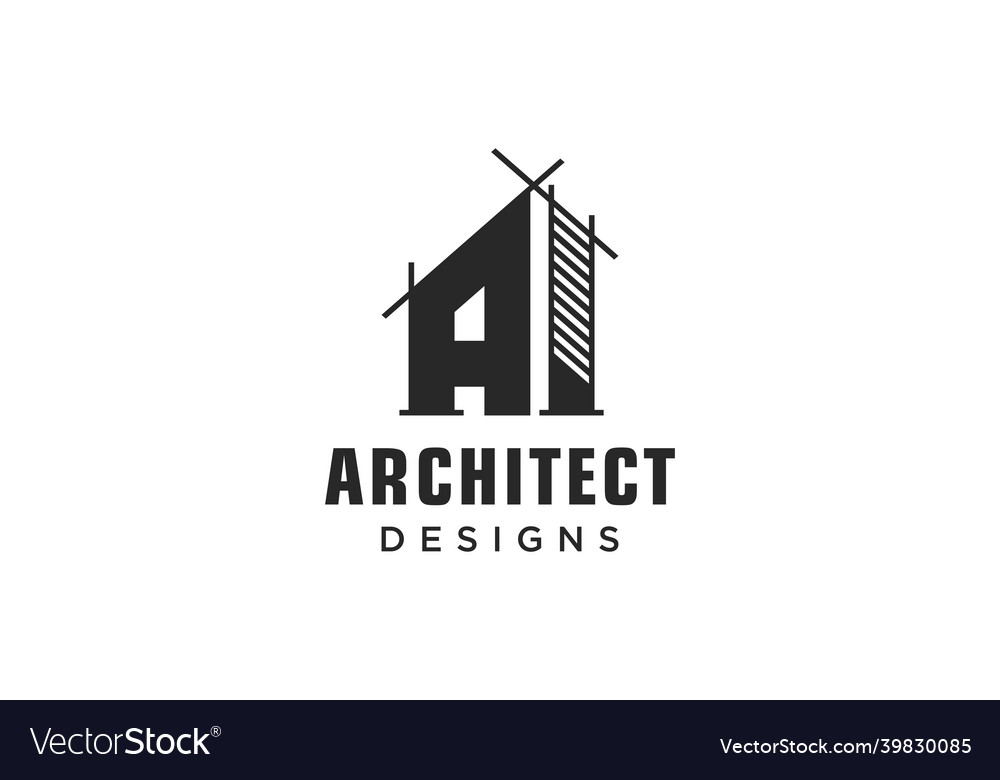 Letter a simple modern building architecture logo Vector Image