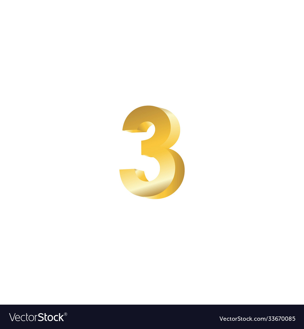 Number 3 3d template design Royalty Free Vector Image