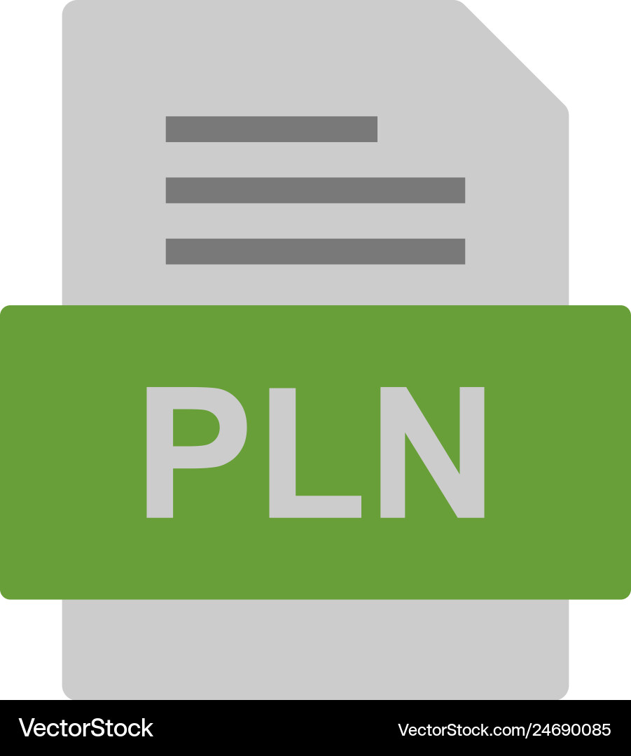 Pln file document icon Royalty Free Vector Image