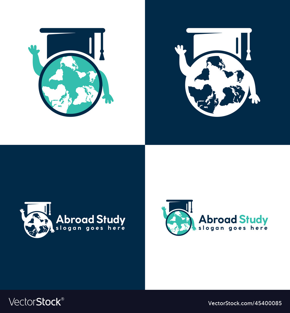 Study abroad logo design Royalty Free Vector Image