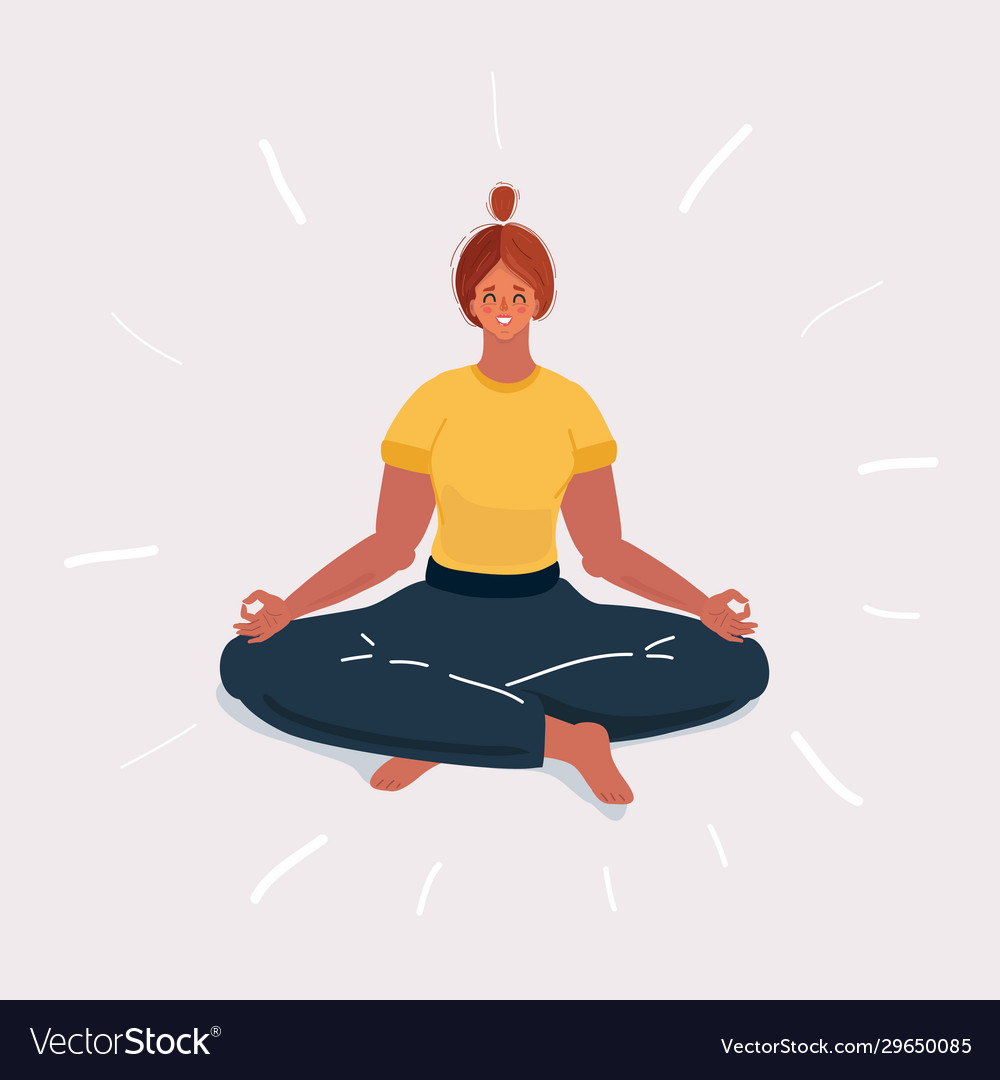 Woman in yoga position on white background Vector Image