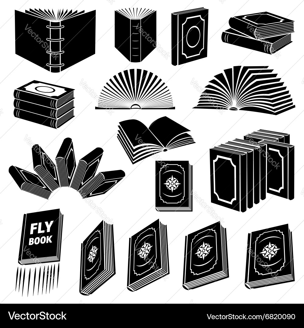 Book simple icon set Royalty Free Vector Image
