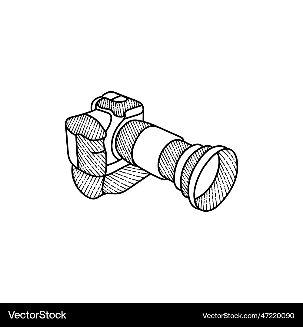 Camera film equipment line art creative design Vector Image