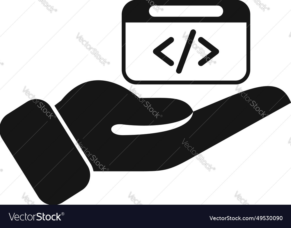 Care api code icon simple gear hosting Royalty Free Vector image.