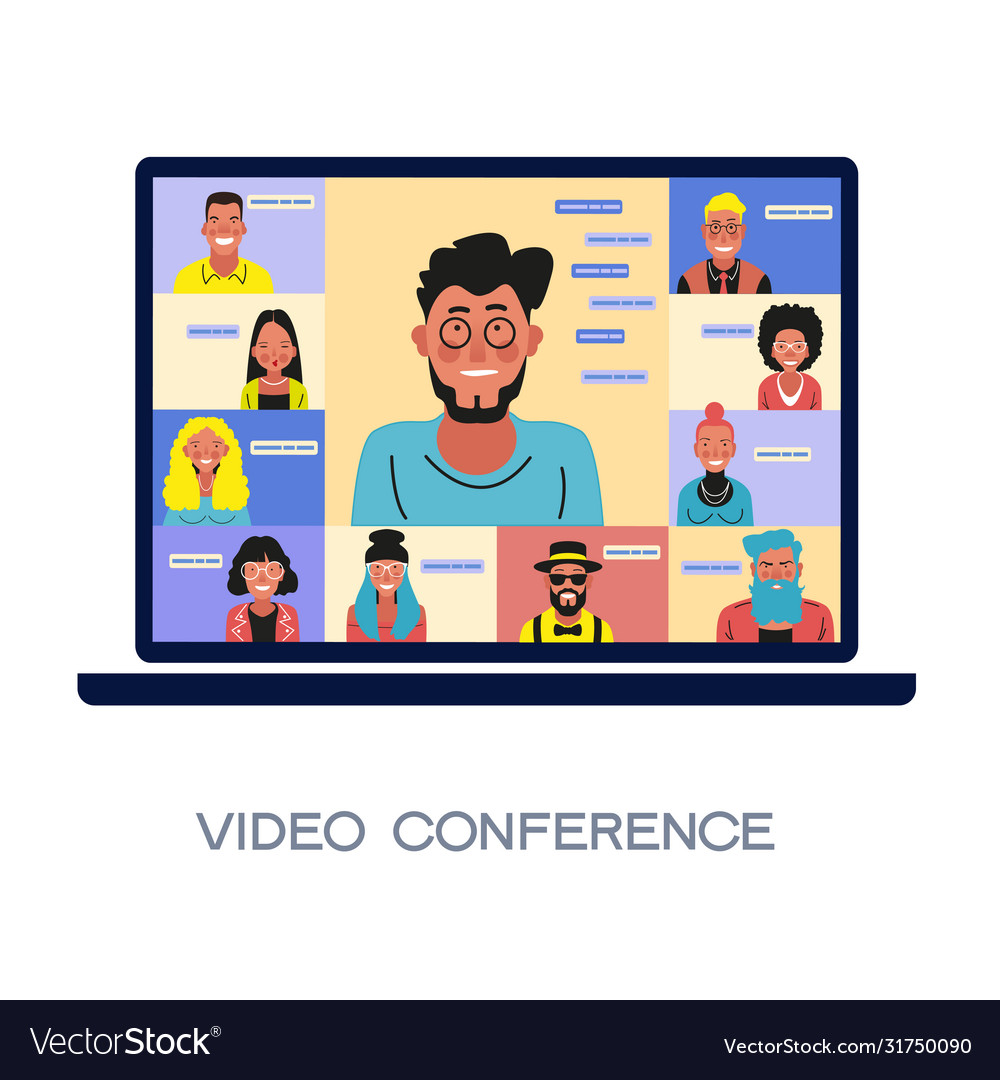 Chat with friends online collective virtual Vector Image