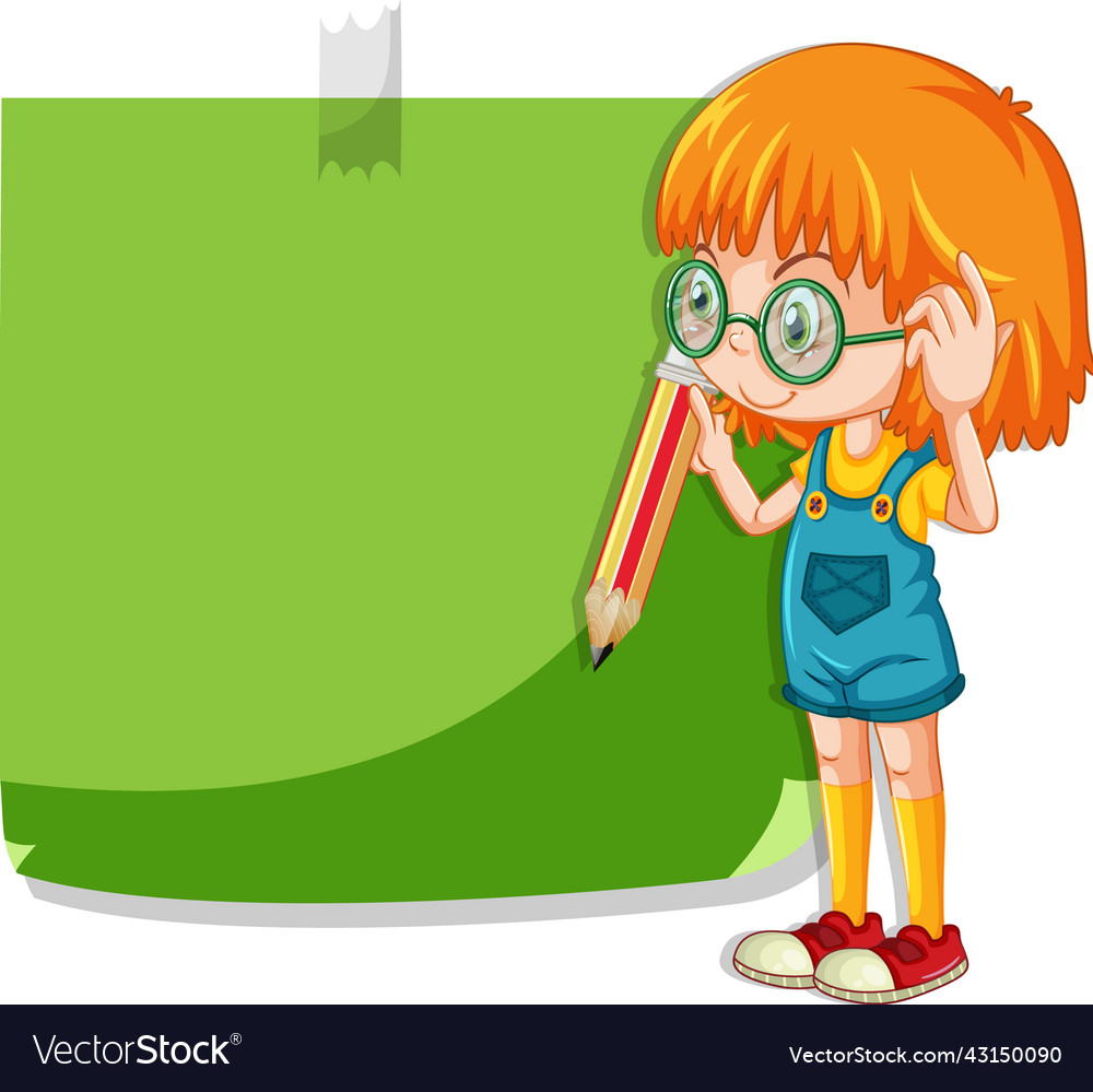Cute girl cartoon character with colour notepad Vector Image Cute girl cartoon character with colour notepad Vector Image