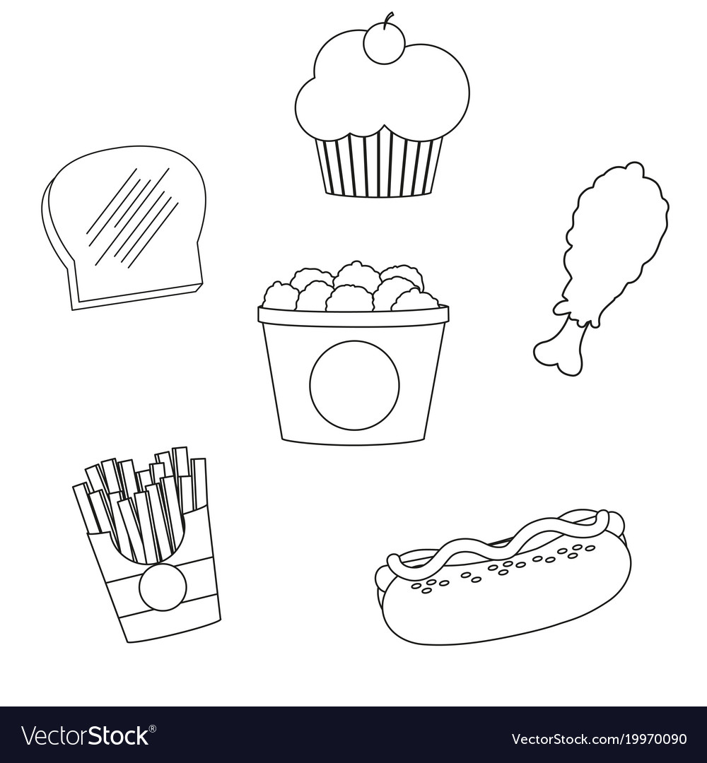 Fast food icon set design Royalty Free Vector Image